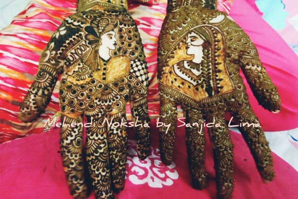 Gorgeous Bridal design upto elbow